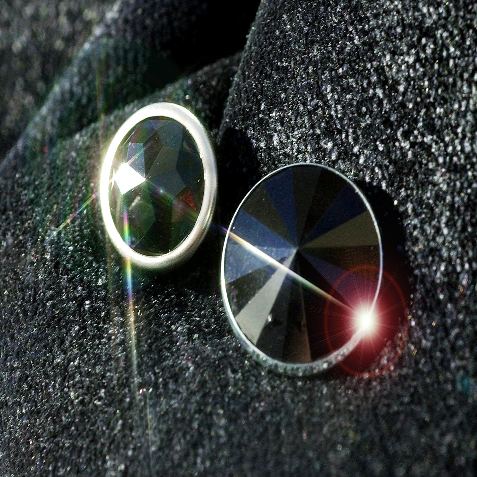 Gem (Diamonte) Buttons - Black