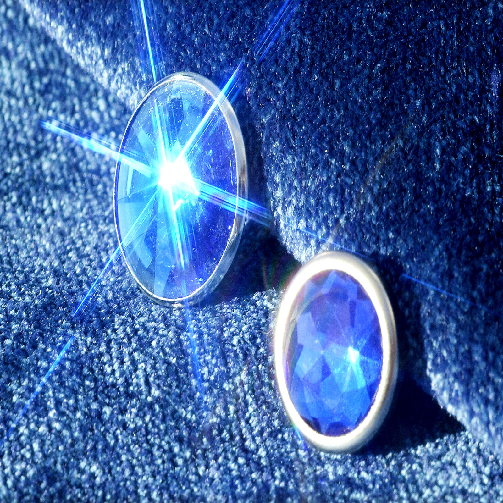 Gem (Diamonte) Buttons - Blue.