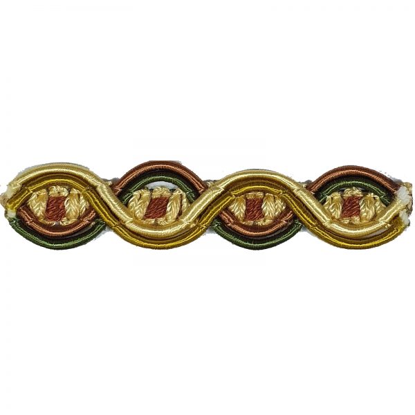 London Eye Braid - Colour. 7081 Copper/Gold/Green