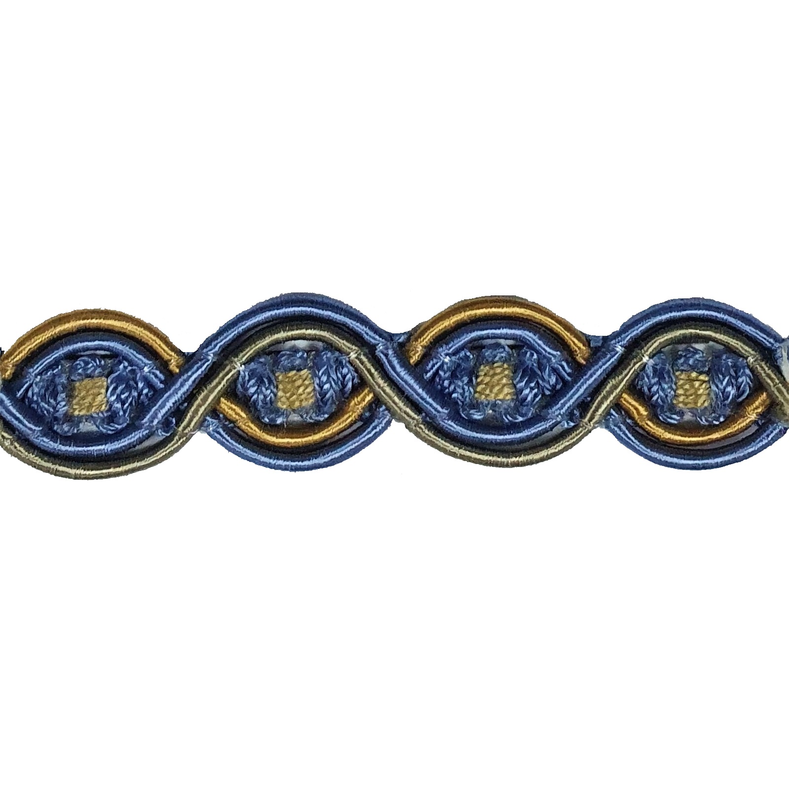 London Eye Braid - Colour 7086 Blue Beige Gold Mix