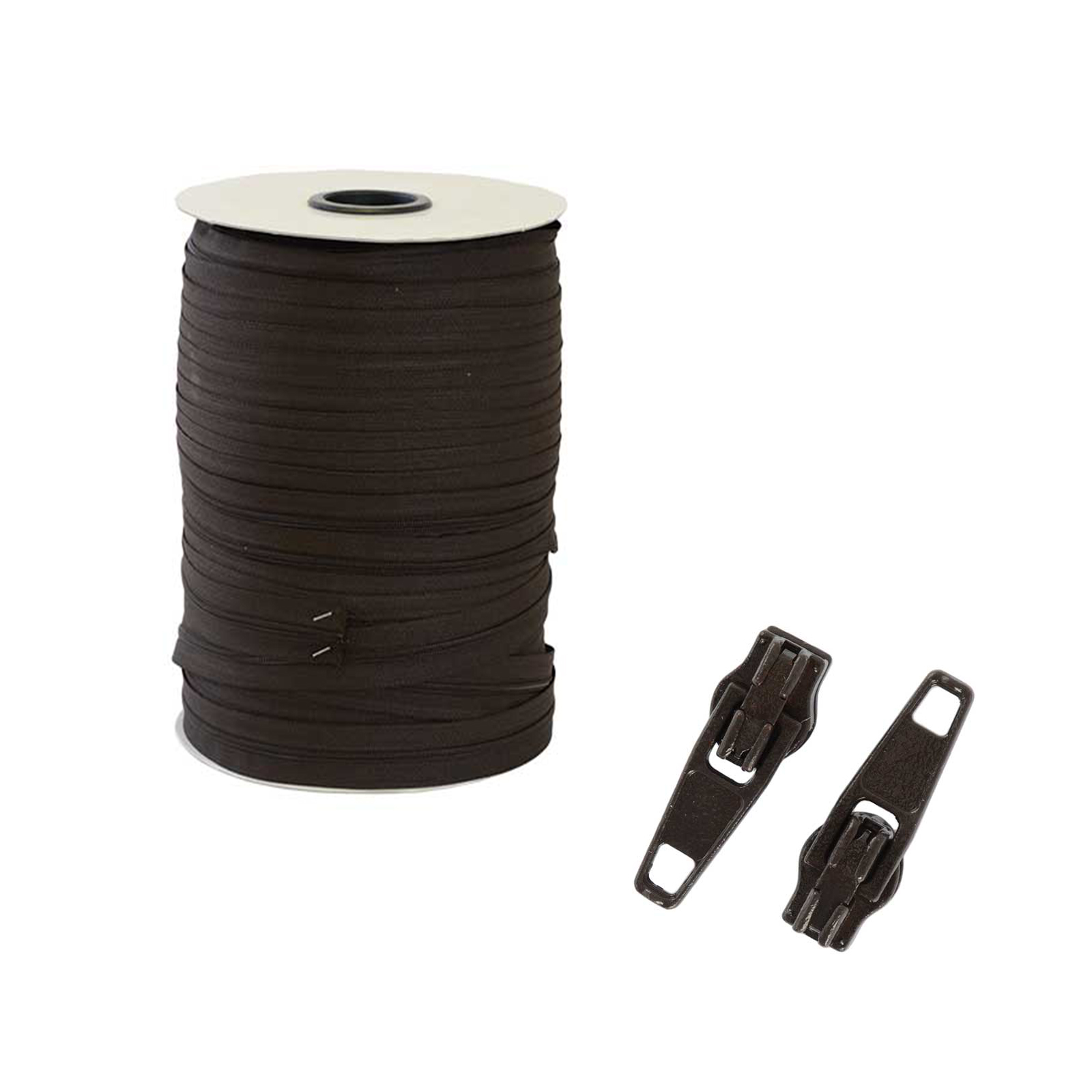 No 3 Continuous Zipping - Brown