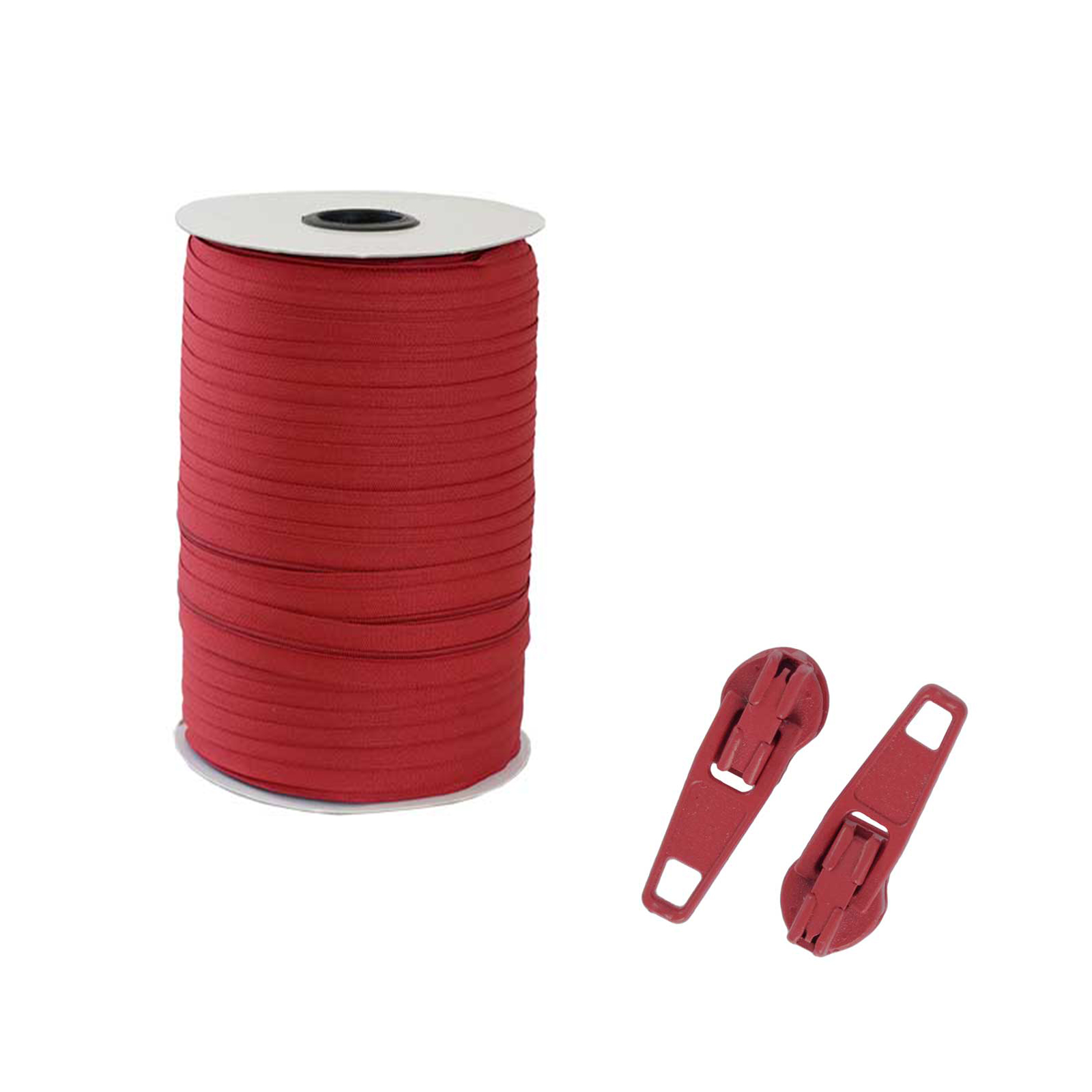No 3 Continuous Zipping - Burgundy