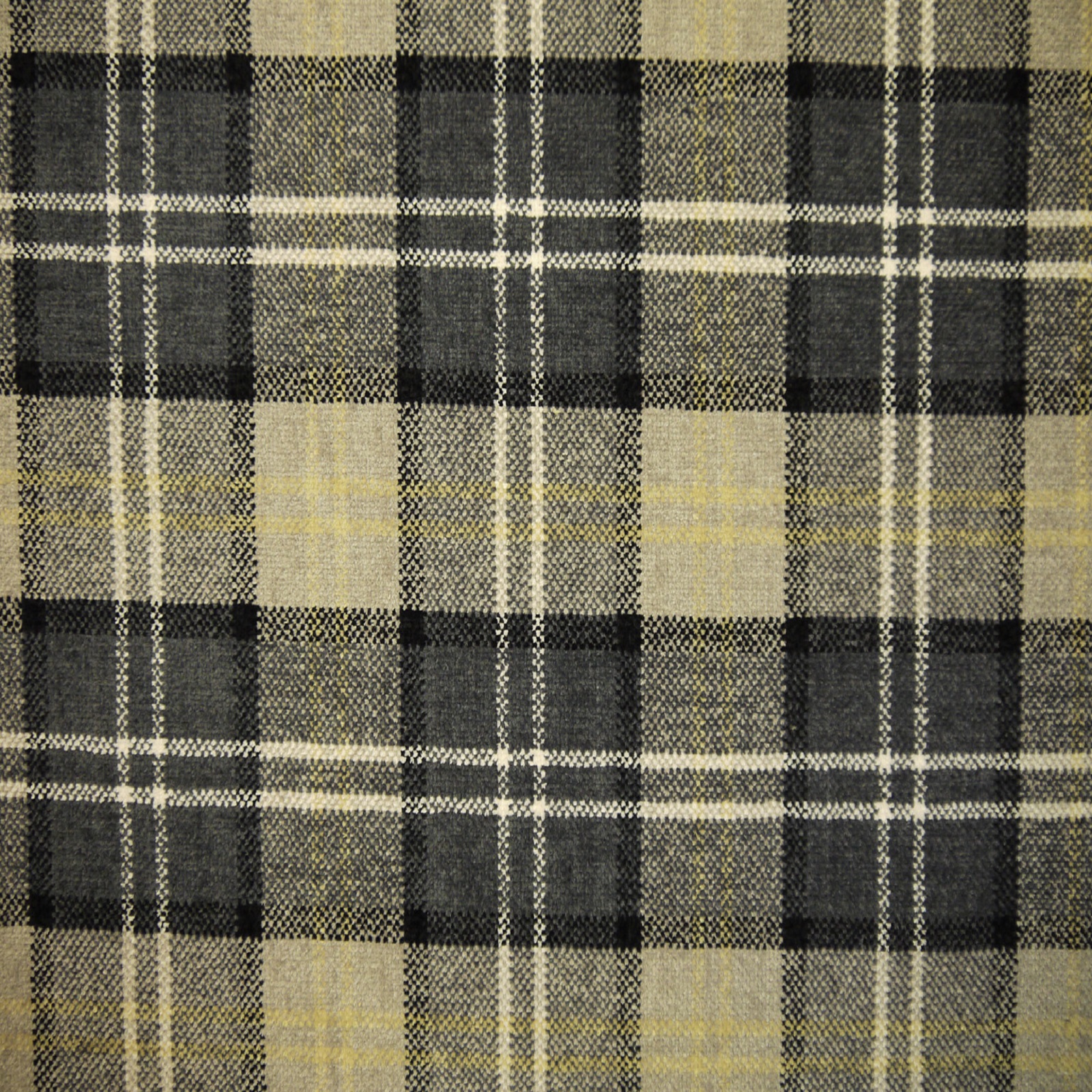Lana Plaid Fabric Col Granite